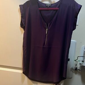 Express Black and Red Cap Sleeve Blouse